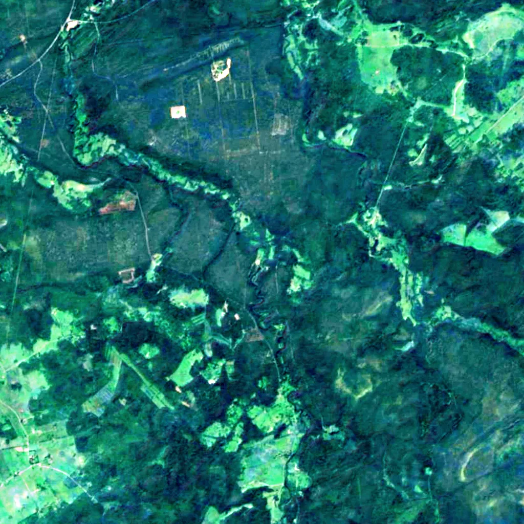 Nõmmeveski waterfall seen from above (Sentinel-2)
