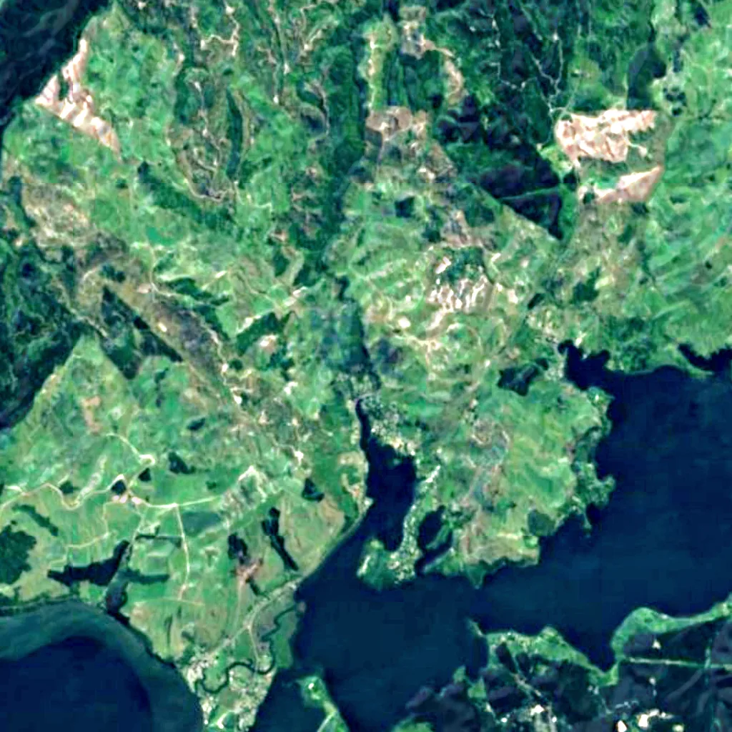 Okere Falls seen from above (Sentinel-2)