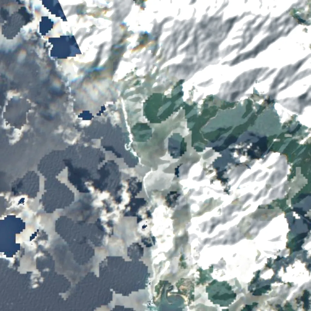 Ōko Falls seen from above (Sentinel-2)