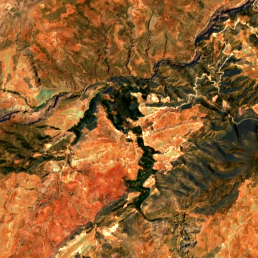 Ouzoud Falls seen from above (Sentinel-2)