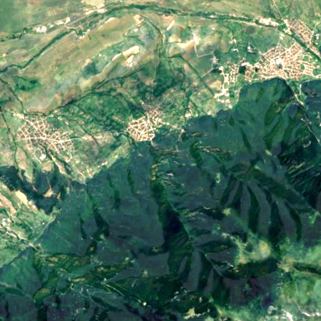 Ovcharchenski Waterfall seen from above (Sentinel-2)