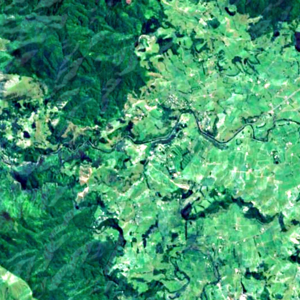 Owharoa Falls seen from above (Sentinel-2)
