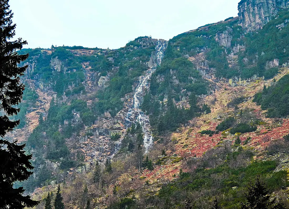 Pancava waterfall in Krkonoše Mts. National Park, the Czech Republic