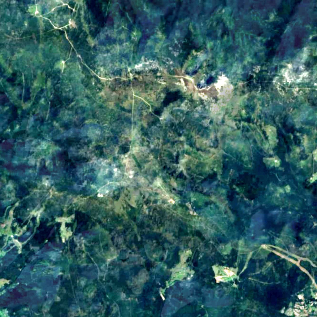Pančavský vodopád seen from above (Sentinel-2)