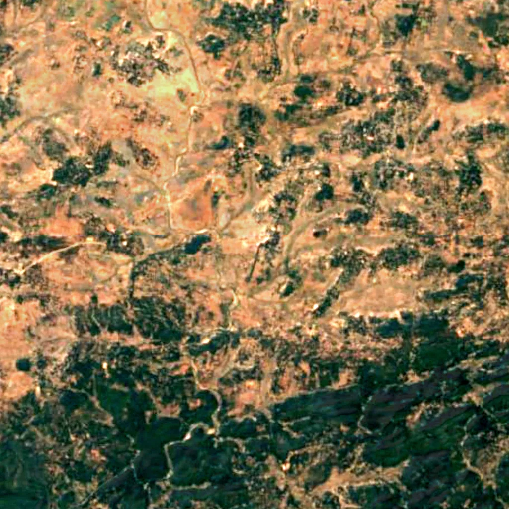 Panchghagh Falls seen from above (Sentinel-2)