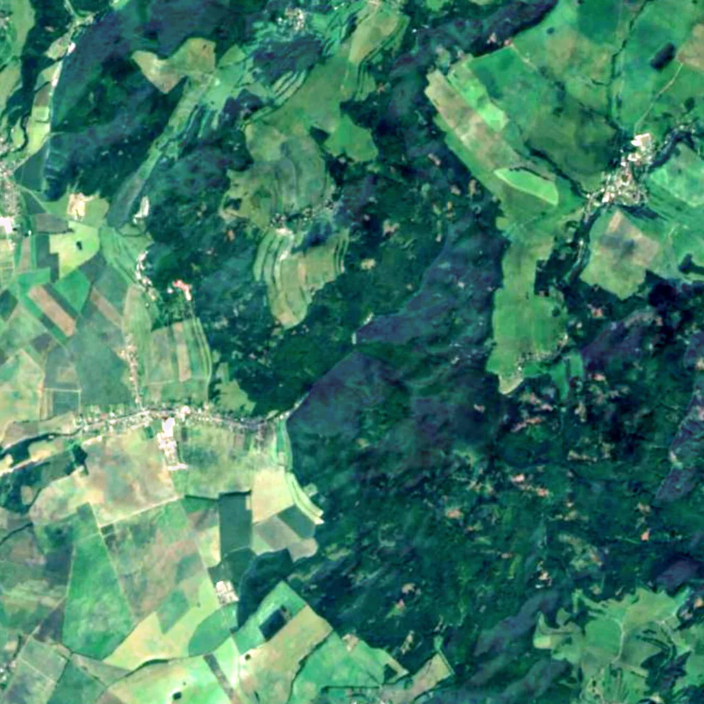 Pasecký vodopád seen from above (Sentinel-2)