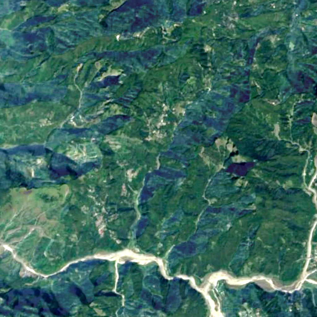 Penglai Waterfall seen from above (Sentinel-2)