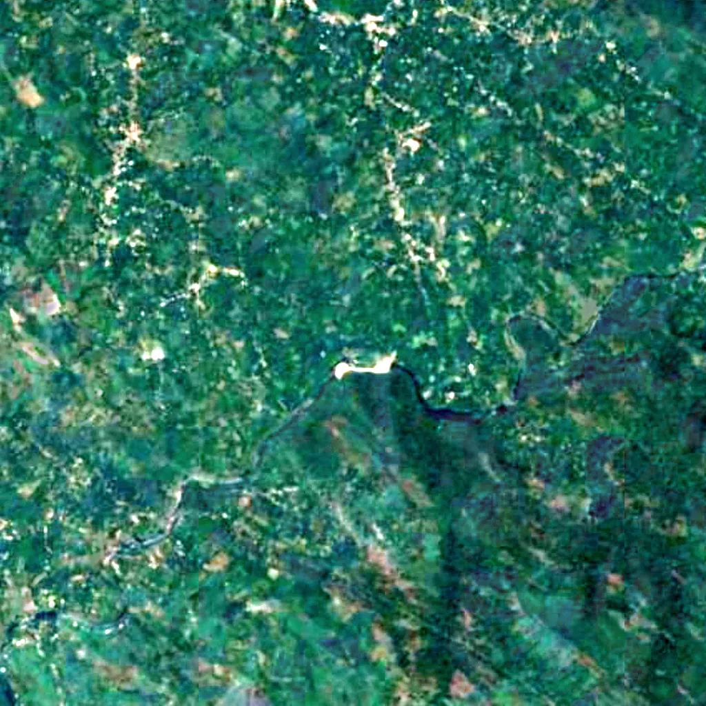 Perunthenaruvi Falls seen from above (Sentinel-2)