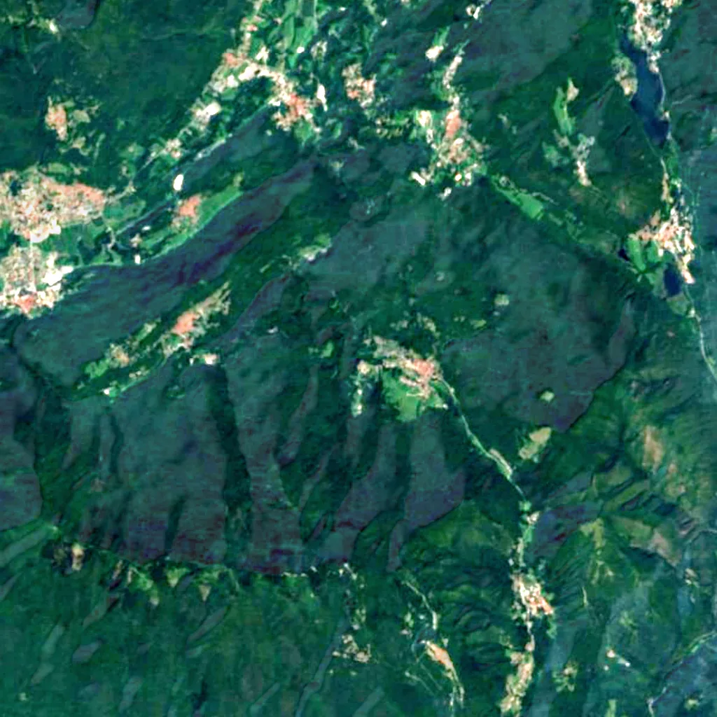 Pesegh waterfall seen from above (Sentinel-2)