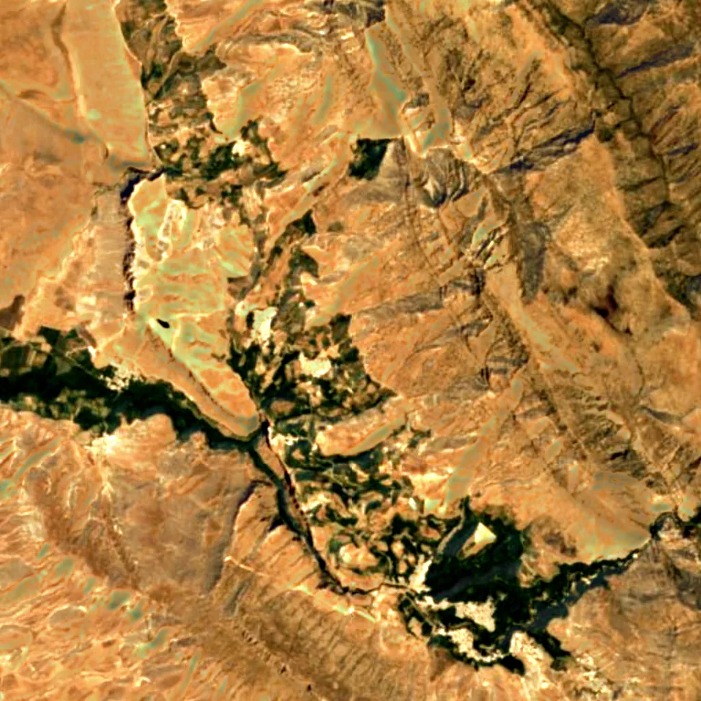 Piran waterfall seen from above (Sentinel-2)