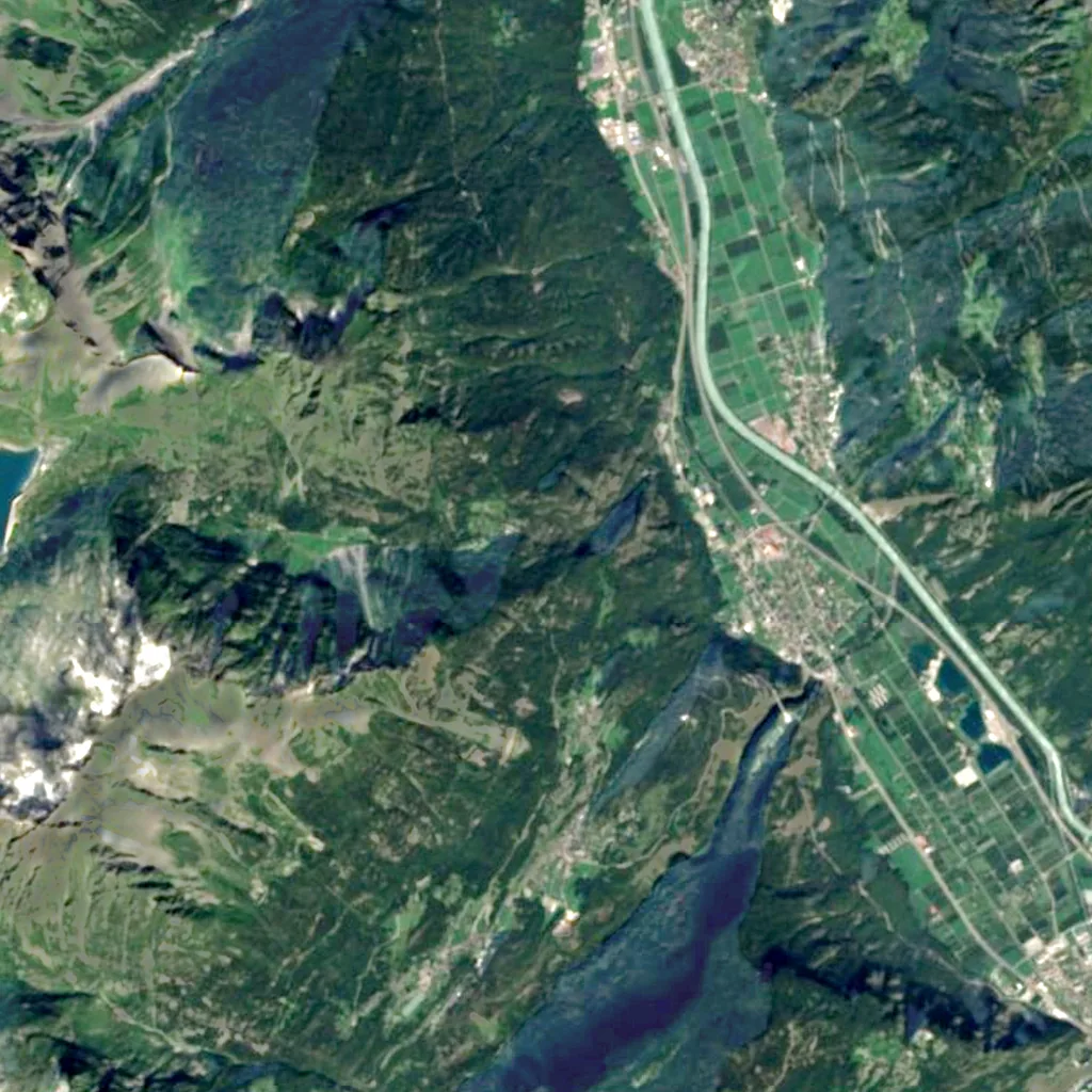 Pissevache seen from above (Sentinel-2)