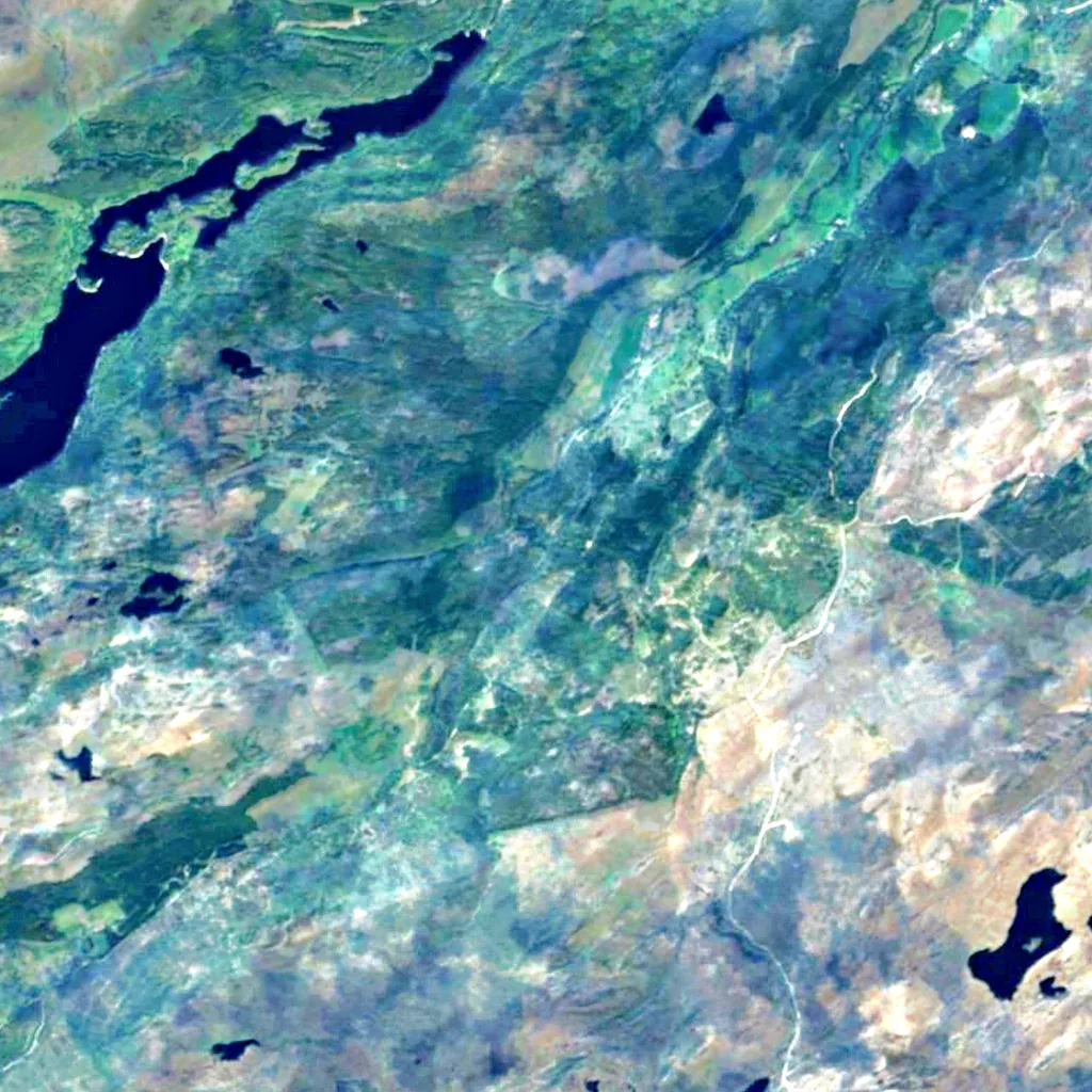 Plodda Falls seen from above (Sentinel-2)