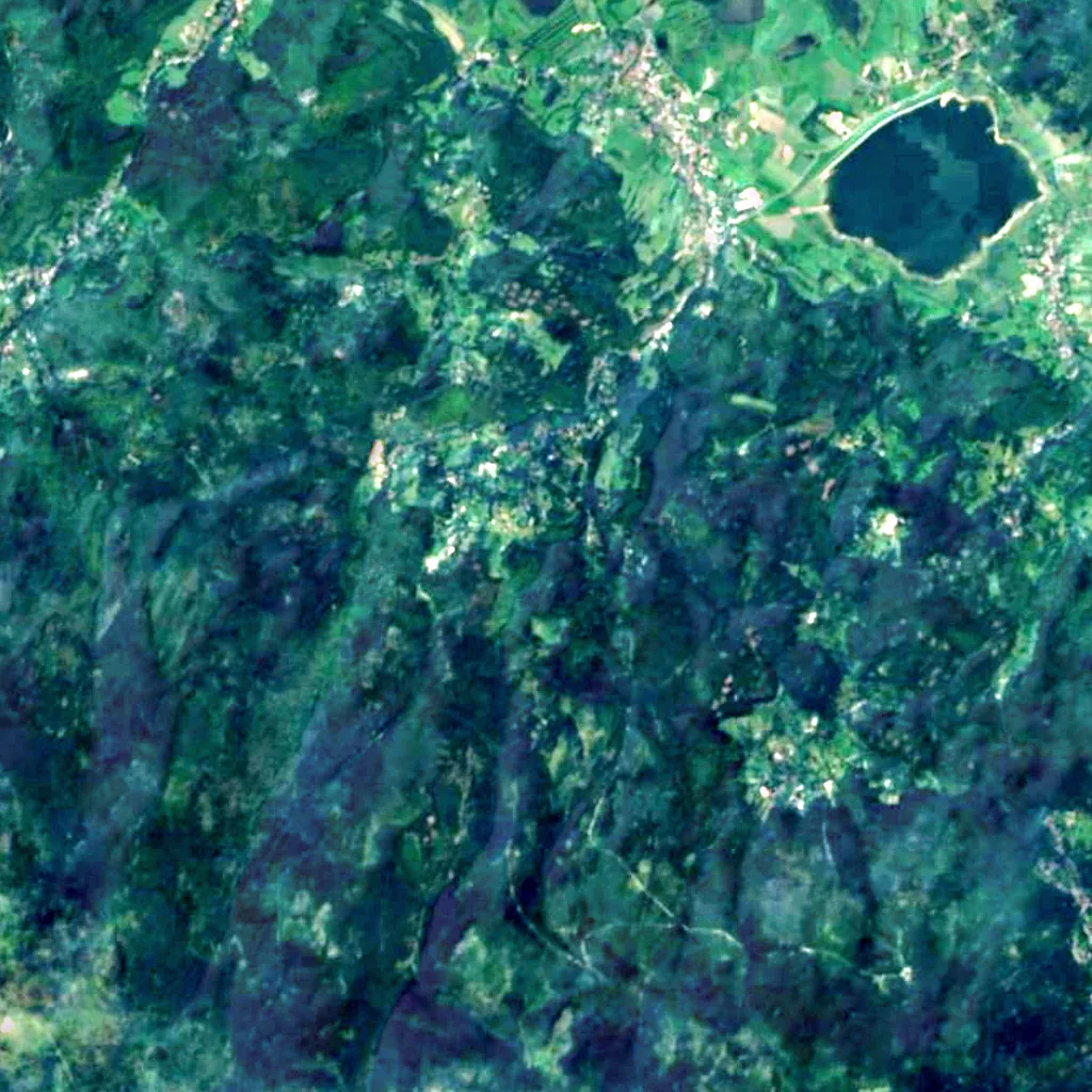 Podgórna Waterfall seen from above (Sentinel-2)