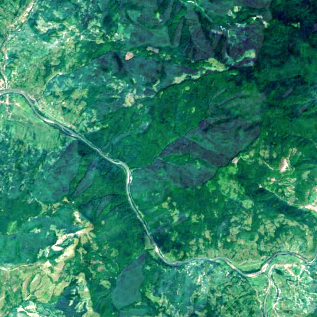 Polonsko-Kuziiskyi Waterfall seen from above (Sentinel-2)