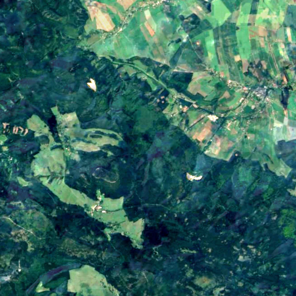 Pośny waterfall seen from above (Sentinel-2)