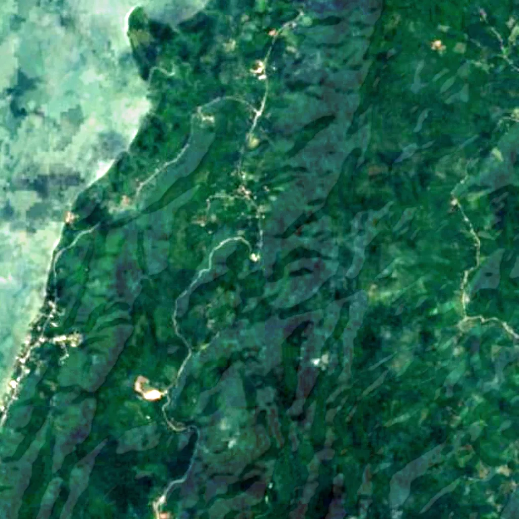 Punyaban waterfall seen from above (Sentinel-2)