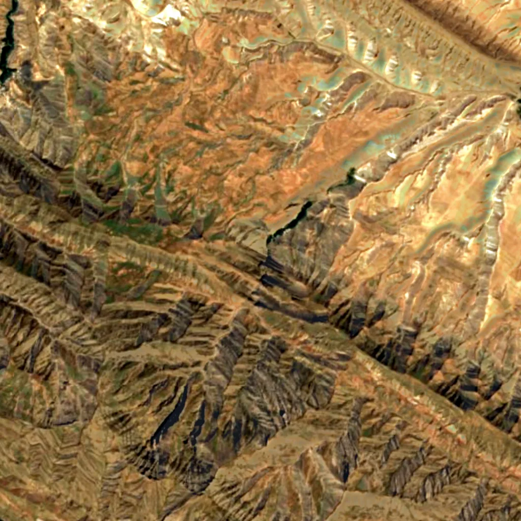 Qarasu Waterfall seen from above (Sentinel-2)