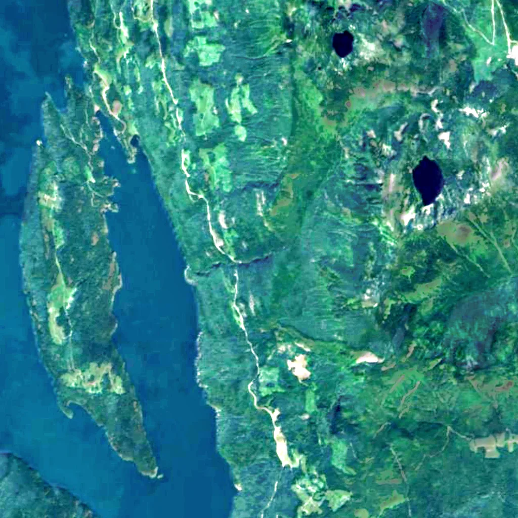Rainbow Falls seen from above (Sentinel-2)