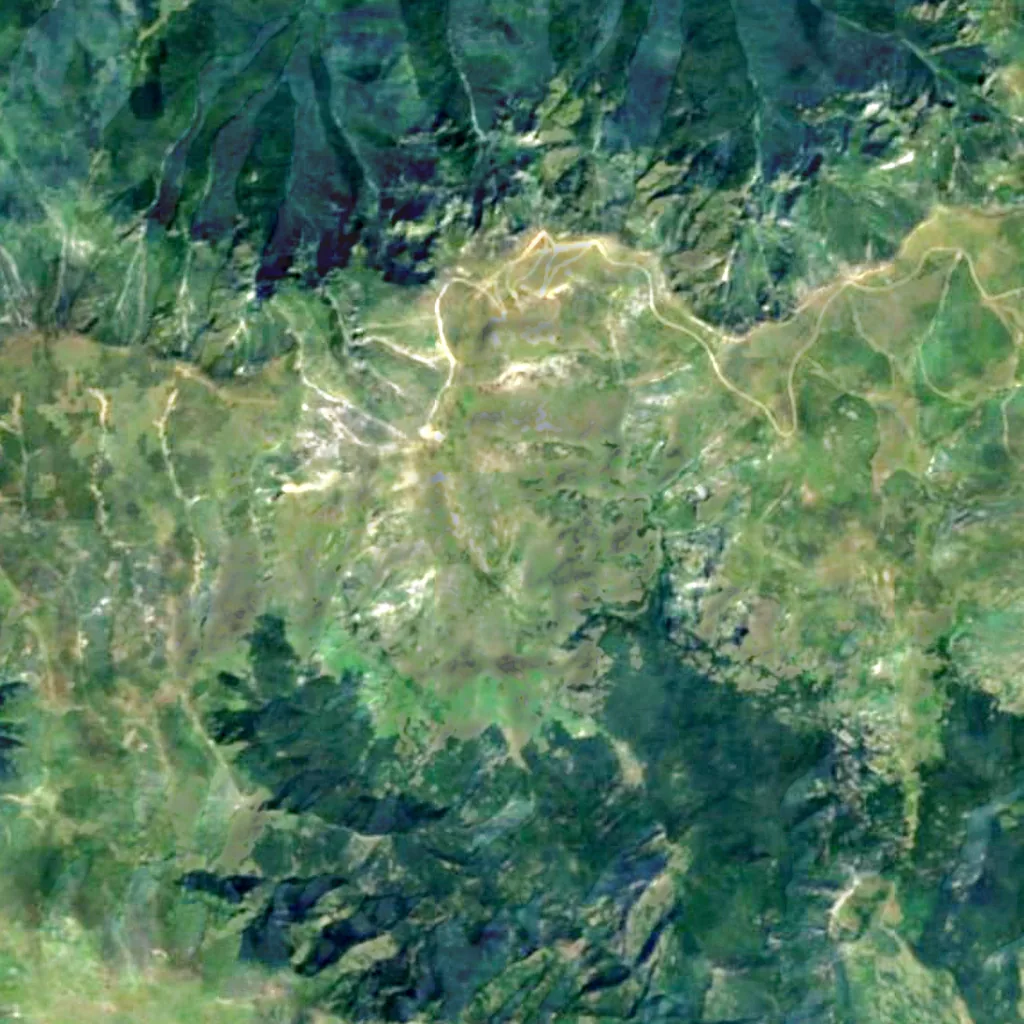 Raysko Praskalo seen from above (Sentinel-2)