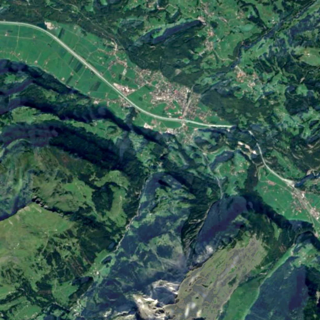 Reichenbach Falls seen from above (Sentinel-2)