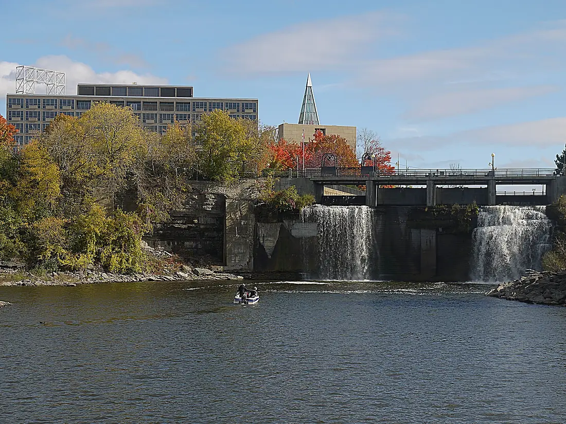 The Rideau Falls and the John G. Diefenbaker Building