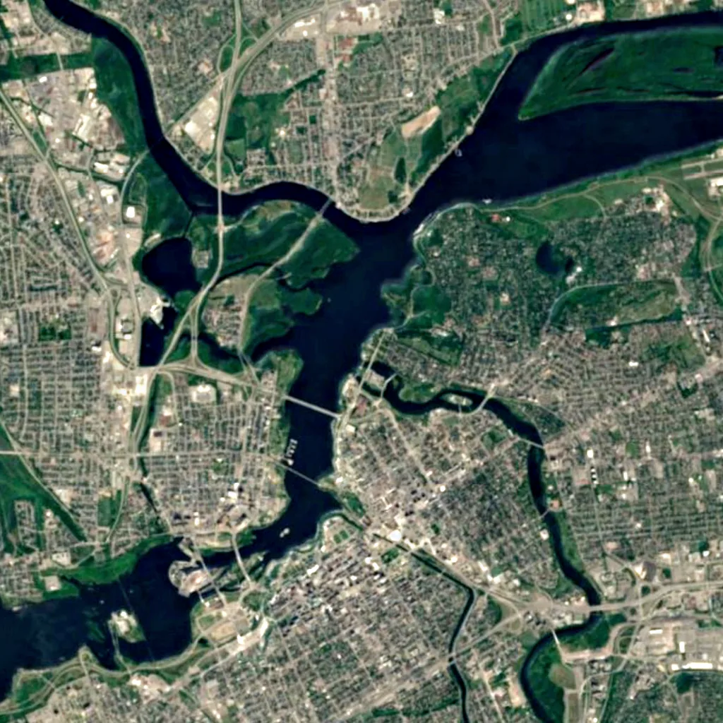 Rideau Falls seen from above (Sentinel-2)