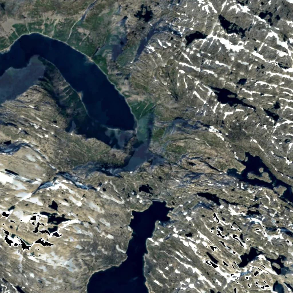 Ringedalsfossen seen from above (Sentinel-2)