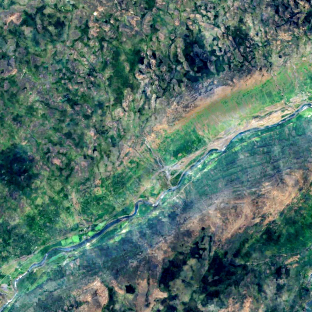 Rjúkandi seen from above (Sentinel-2)