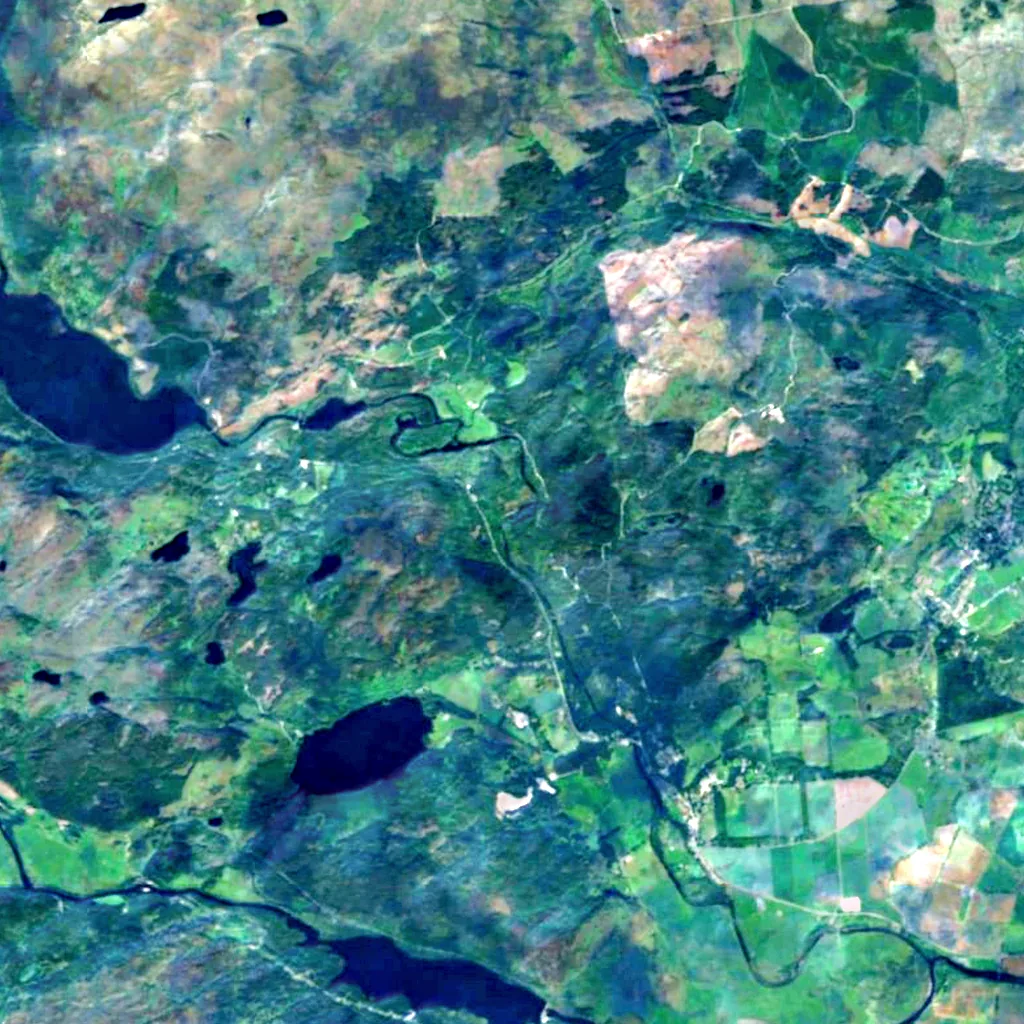 Rogie Falls seen from above (Sentinel-2)