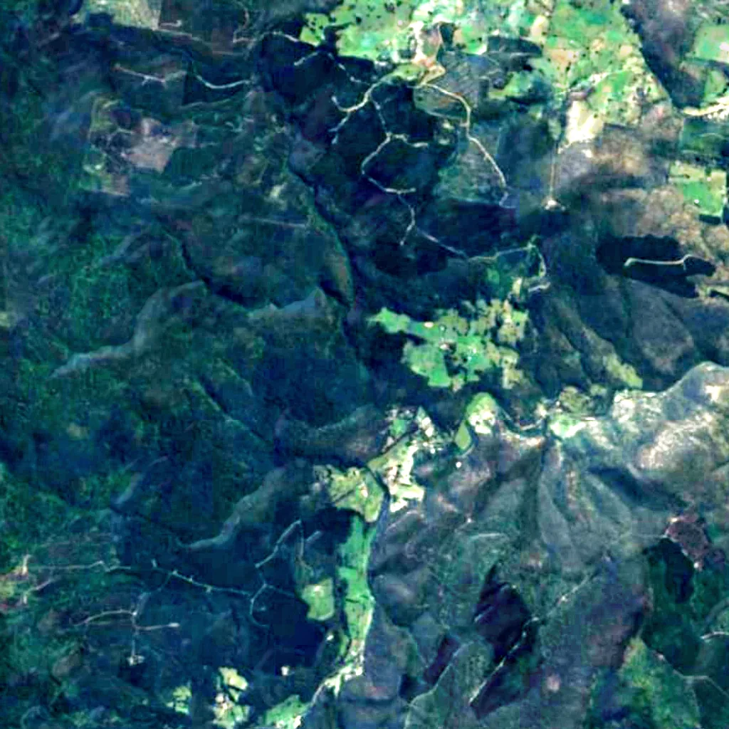 Russell Falls seen from above (Sentinel-2)