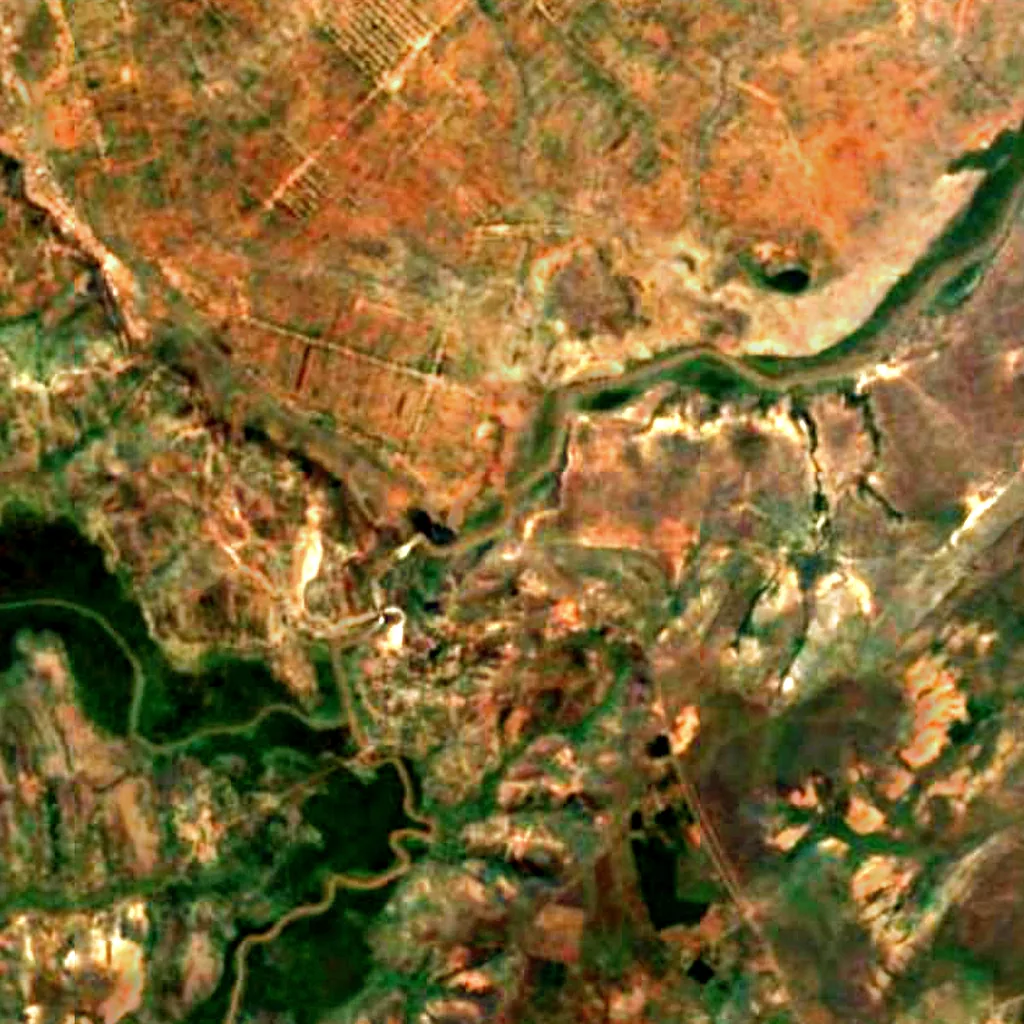 Rusumo Falls seen from above (Sentinel-2)
