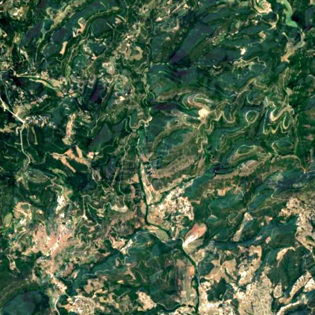 Salt d'aigua del torrent del Gat seen from above (Sentinel-2)