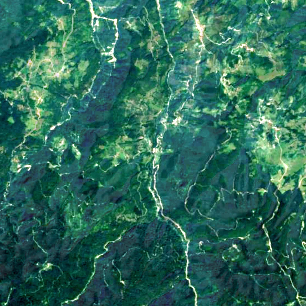 Samandere Waterfall seen from above (Sentinel-2)