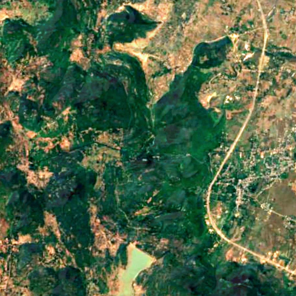 Sanaghagara Waterfall seen from above (Sentinel-2)