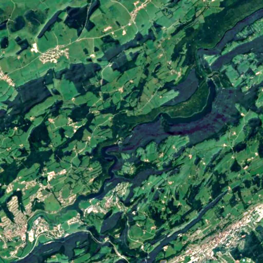 Saut du Doubs seen from above (Sentinel-2)
