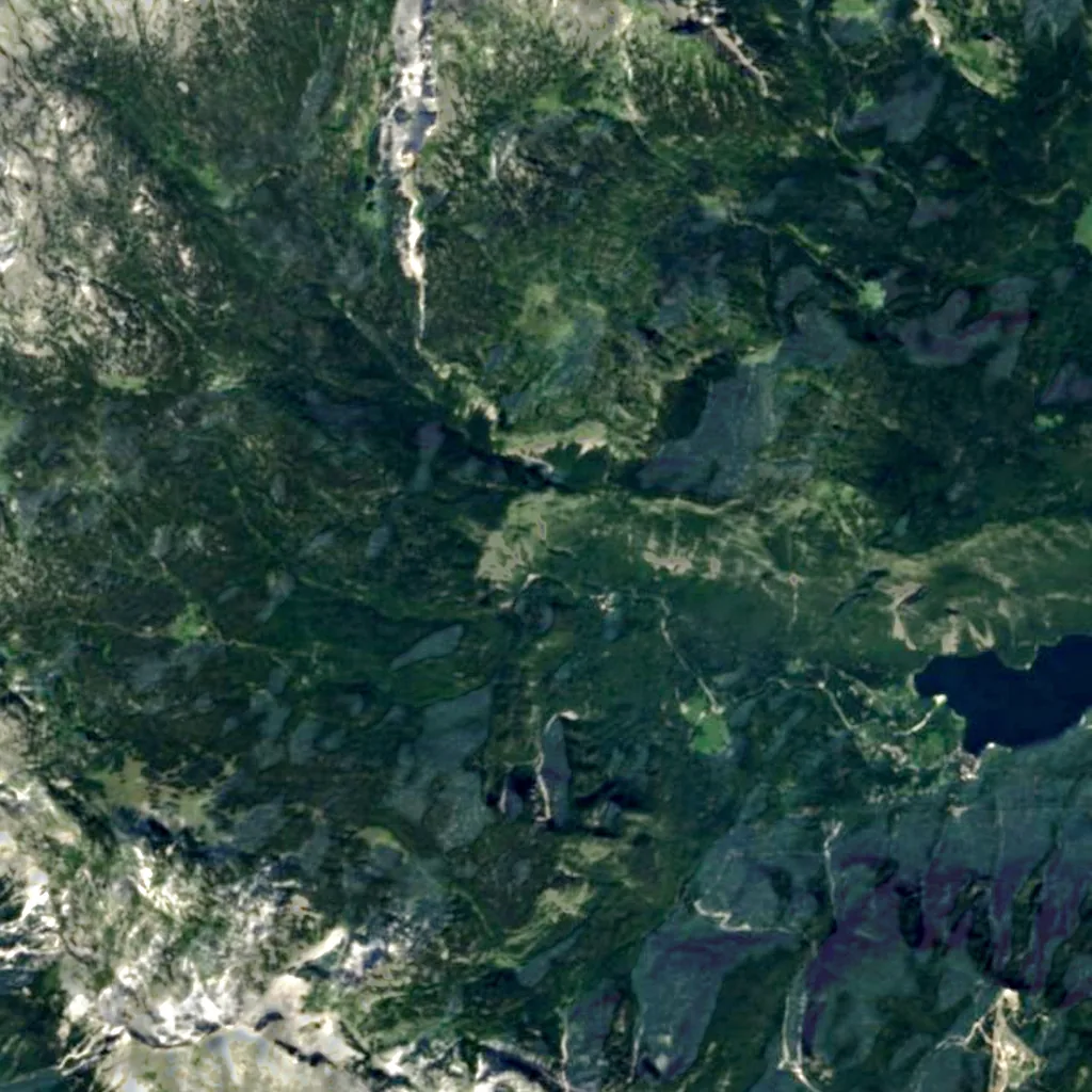 Savica Falls seen from above (Sentinel-2)