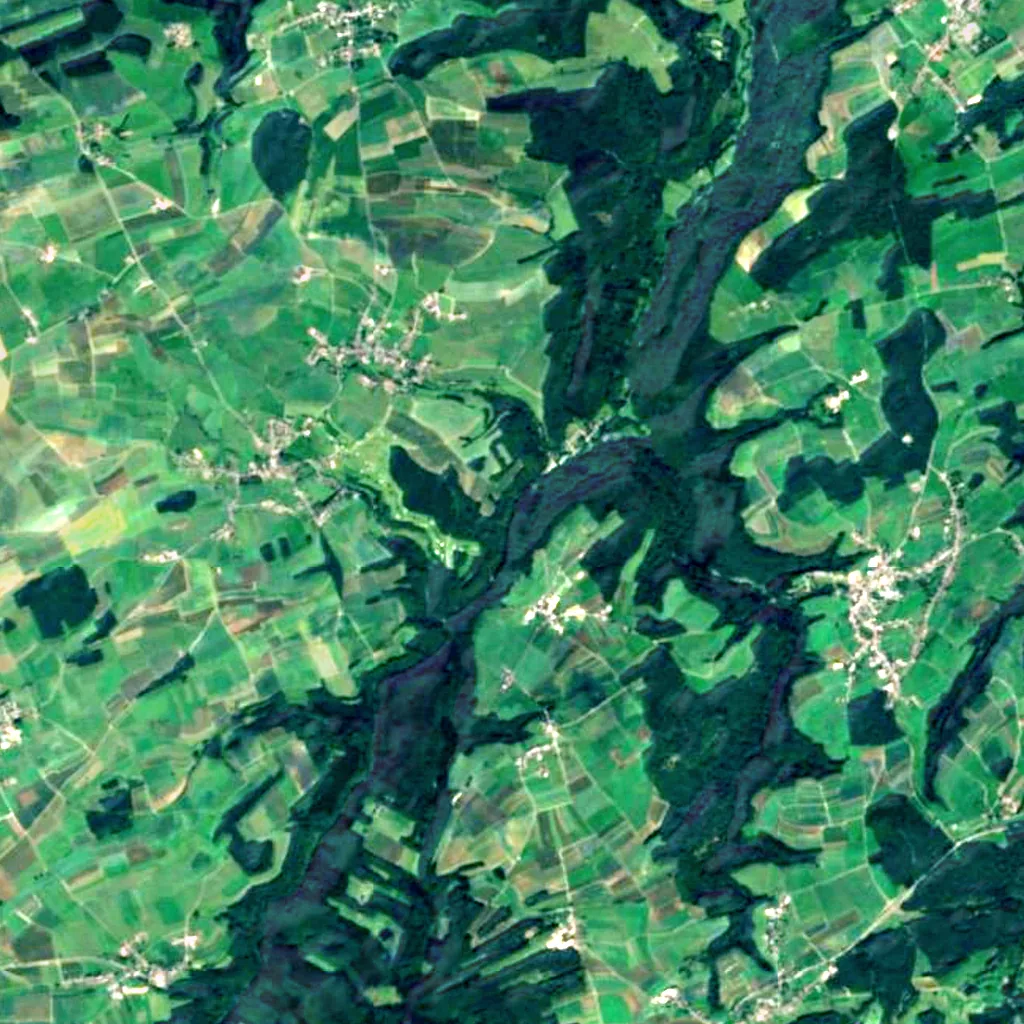 Schéissendëmpel seen from above (Sentinel-2)