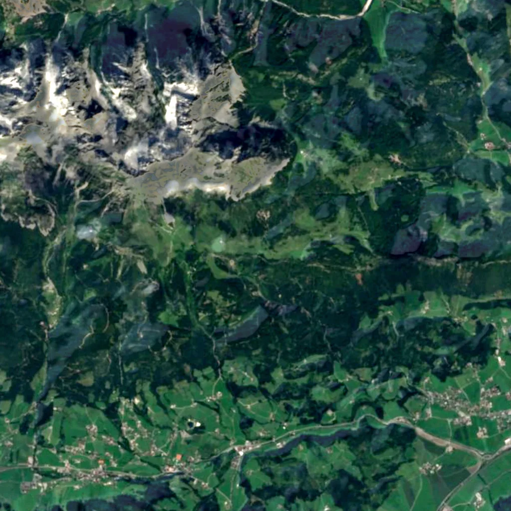 Schleierfall seen from above (Sentinel-2)