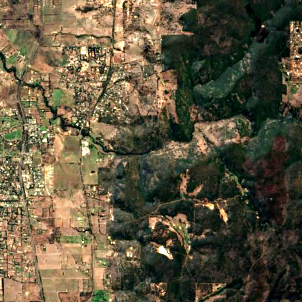 Serpentine Falls seen from above (Sentinel-2)