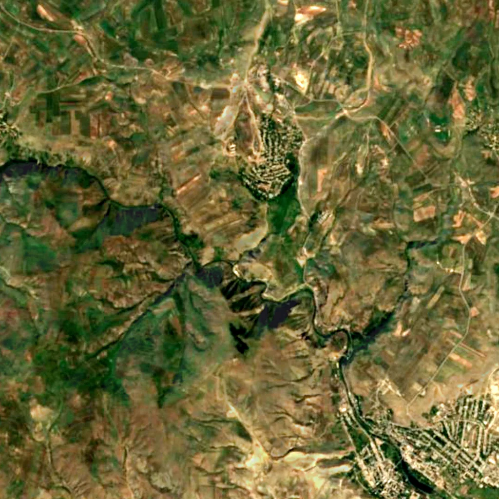 Shaki Waterfall seen from above (Sentinel-2)