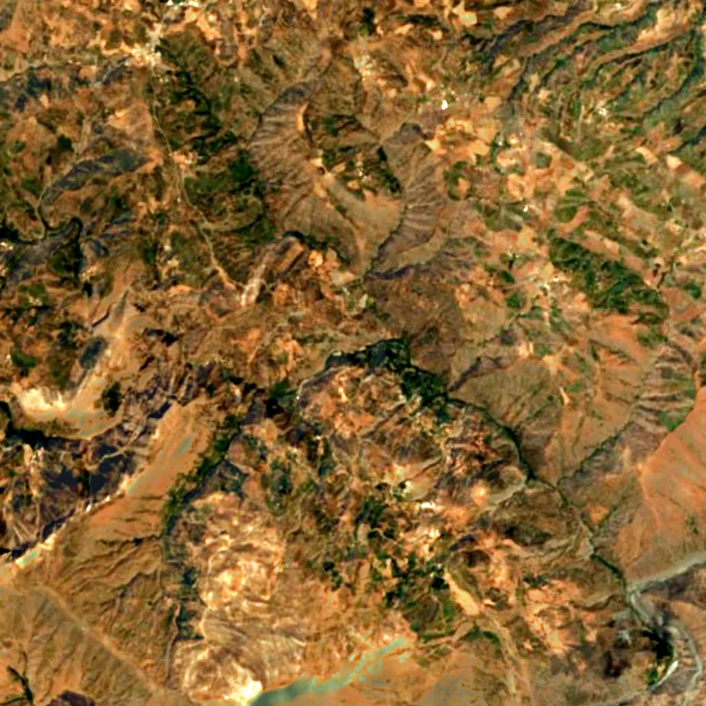 Shalmash Falls seen from above (Sentinel-2)