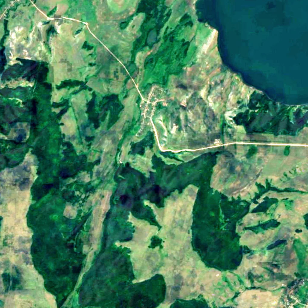 Sharlama waterfall seen from above (Sentinel-2)