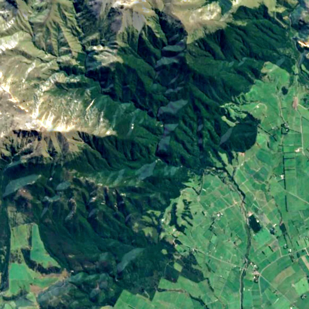 Sharplin Falls seen from above (Sentinel-2)