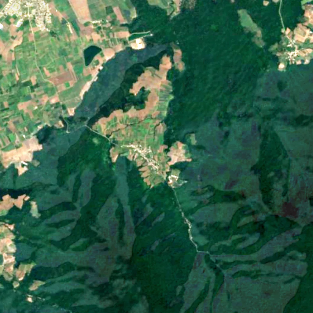 Shir-Abad Waterfall seen from above (Sentinel-2)