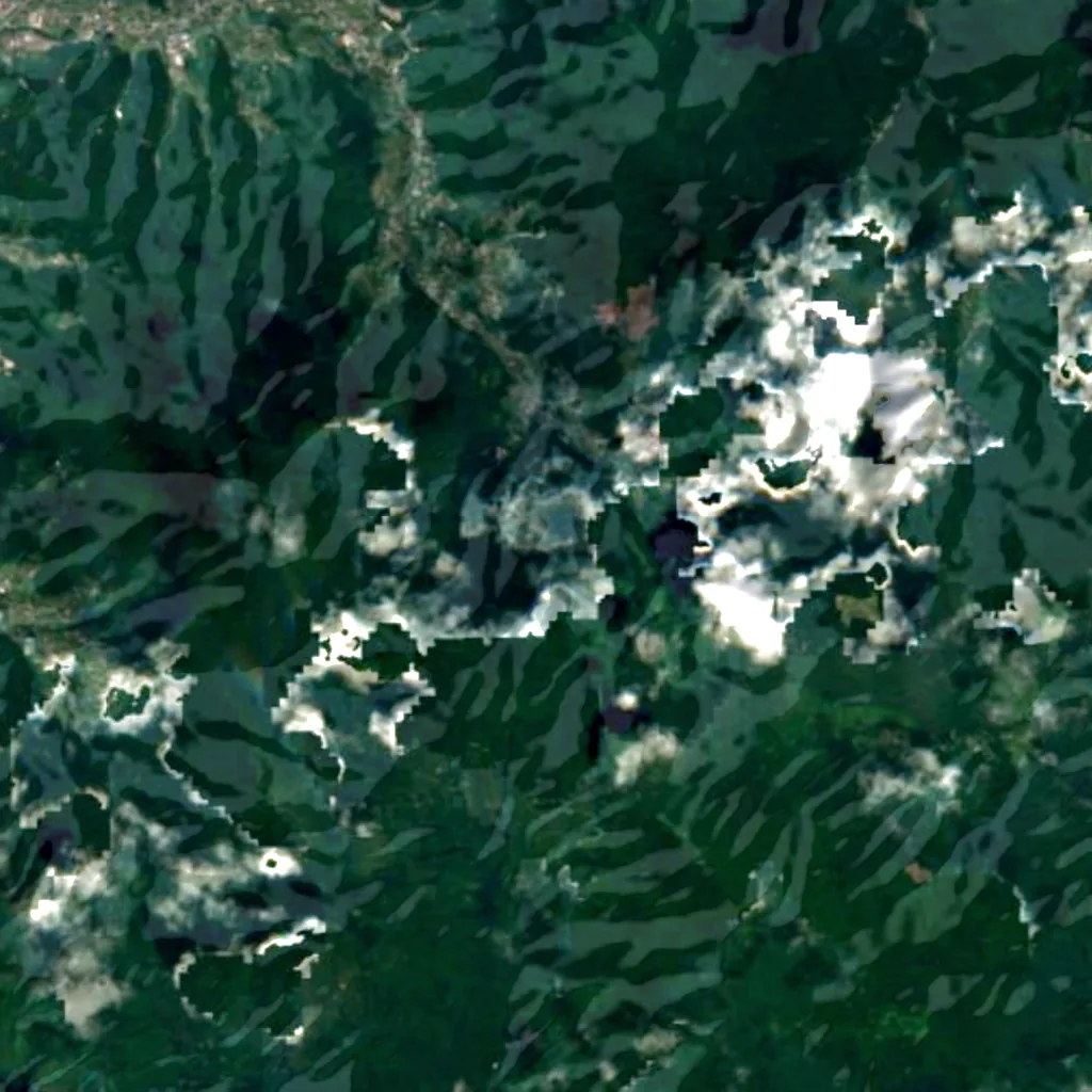 Shirai Falls seen from above (Sentinel-2)