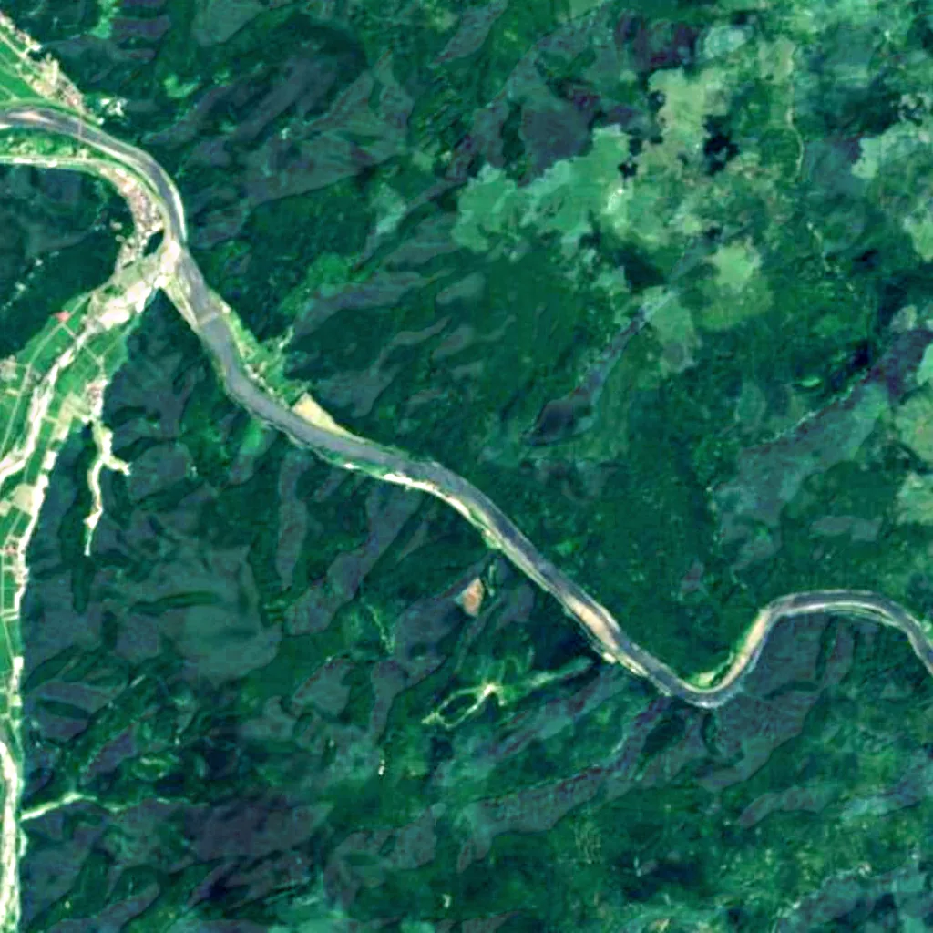Shiraito Falls seen from above (Sentinel-2)