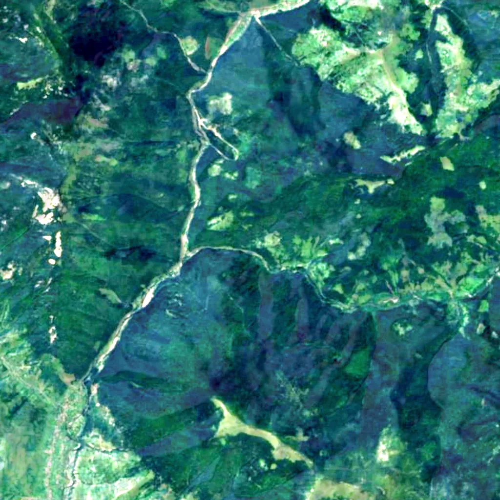 Shypun Waterfall seen from above (Sentinel-2)