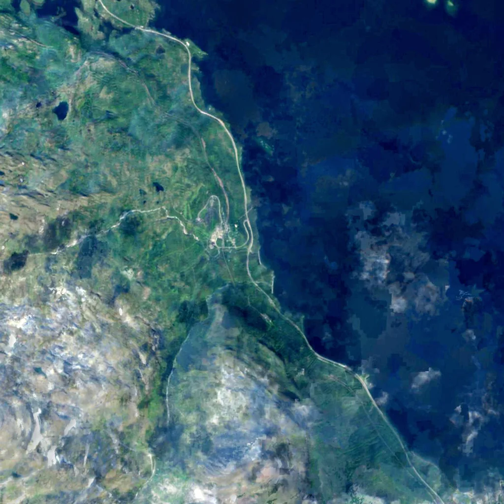 Silverfallet, Björkliden seen from above (Sentinel-2)