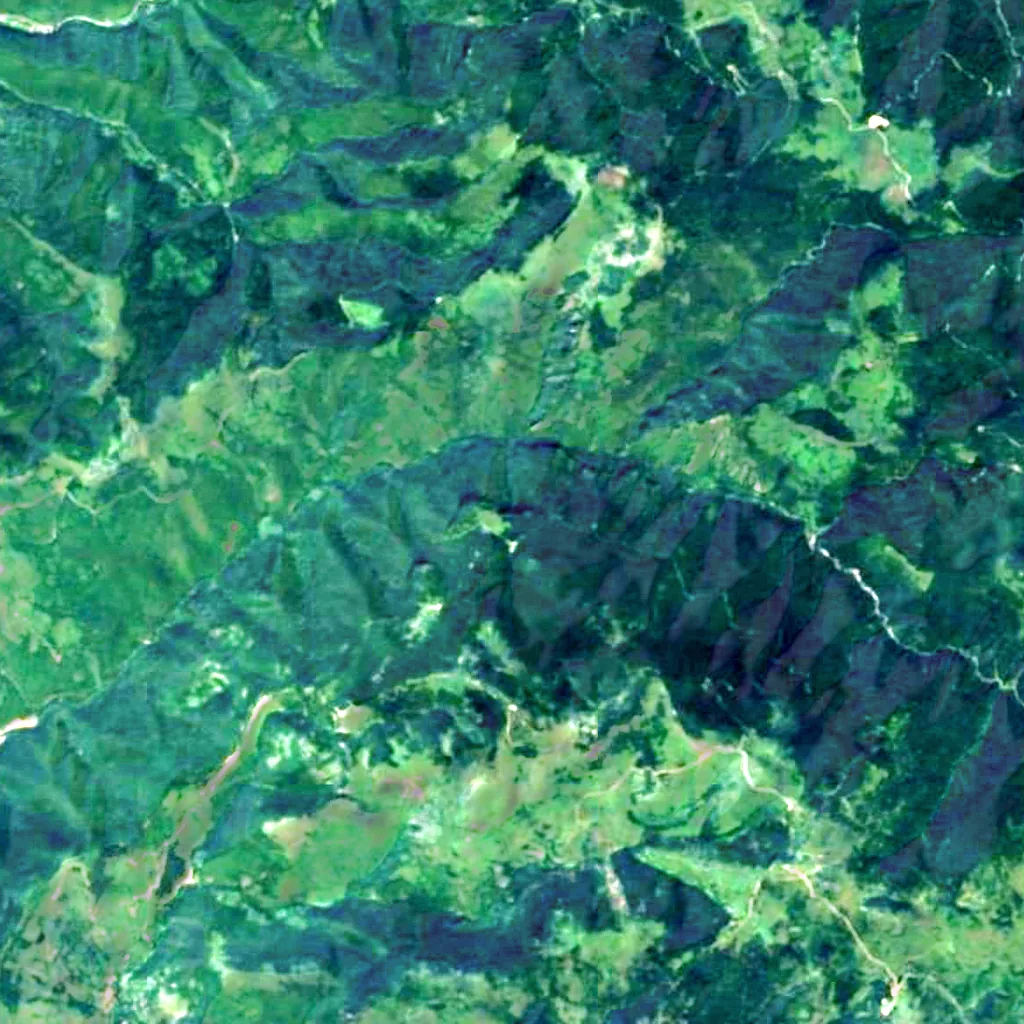 Skakavac Waterfall seen from above (Sentinel-2)