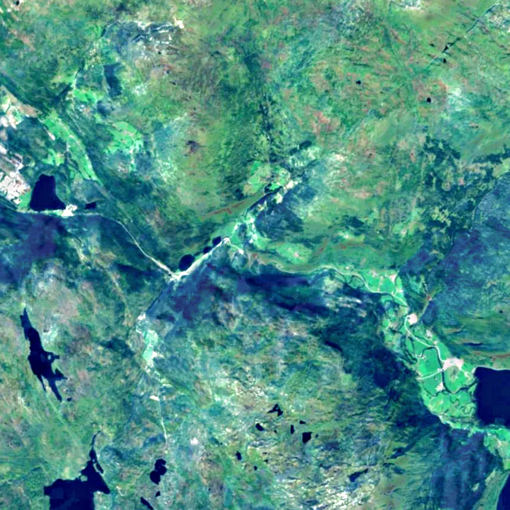 Skjervefossen seen from above (Sentinel-2)